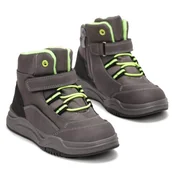 Buty dla chłopców - Dziecięce Wysokie Chłopięce Trzewiki Cieple Na Jesień Na Zimę Trapery Botki Buciki Szare 22 - miniaturka - grafika 1