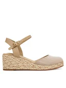 Espadryle damskie - Tommy Hilfiger Espadryle Chambray Mid Wedge Espad FW0FW08477 Beżowy - miniaturka - grafika 1