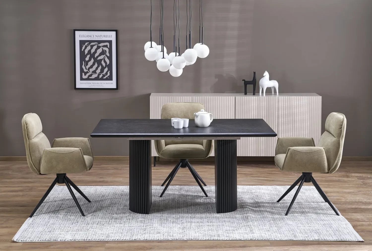 Stół rozkładany BOLERO 160250x90 czarny HALMAR