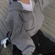 Bluzy damskie - Rozpinana bluza damska - Ciemnoszary - miniaturka - grafika 1