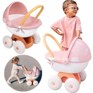 SMOBY Baby Nurse Wózek Głęboki z Plastikowym Daszkiem - Wózki dla lalek - miniaturka - grafika 1