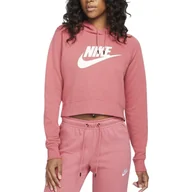 Bluzy sportowe damskie - Bluza z kapturem Nike Essentials Fleece Crop, Kobiety - miniaturka - grafika 1