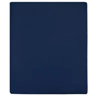 Prześcieradła - The Living Store Prześcieradła - 2 szt. - granatowe - 180x200cm - dżersej bawełniany - Prześcieradło - miniaturka - grafika 1