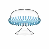 Tace i patery - Patera na ciasto Dolcevita turkusowa z recyklingu na nóżce - miniaturka - grafika 1