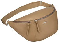 Nerki - Nerka damska Rovicky duża saszetka miejska na suwak torebka crossbody na ramię, beżowy - miniaturka - grafika 1