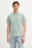 Koszulki męskie - Pepe Jeans t-shirt bawełniany męski kolor zielony wzorzysty PM509960 - miniaturka - grafika 1