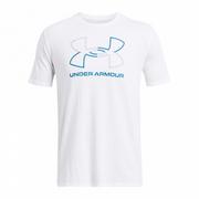 Koszulki sportowe męskie - Męski t-shirt z nadrukiem Under Armour UA Foundation Short Sleeve - bialy - UNDER ARMOUR - miniaturka - grafika 1