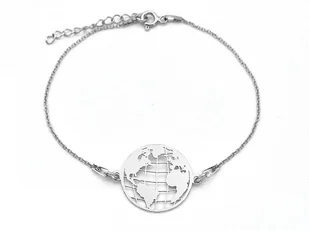 Srebrna bransoletka globus kula ziemska - Bransoletki - miniaturka - grafika 1