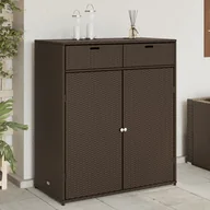 Pozostałe meble ogrodowe - Szafa ogrodowa vidaXL Szafka ogrodowa, brązowa, 105x55x113 cm, polirattan - miniaturka - grafika 1
