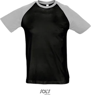 SOLs 11190 Raglan Funky 150 Koszulka męska - Kolor: Czarny/szary melanż - Rozmiar: L - Koszulki męskie - miniaturka - grafika 1