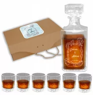 Szklanki - ŚLUBNA KARAFKA NA WHISKY+6 SZKLANEK+GRAWER Y9 - miniaturka - grafika 1