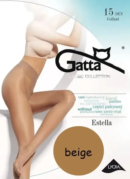 GATTA rajstopy ESTELLA 15 den LYCRA beige # 4 L
