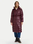 Płaszcze damskie - Tommy Hilfiger Płaszcz zimowy WW0WW47356 Bordowy Regular Fit - miniaturka - grafika 1