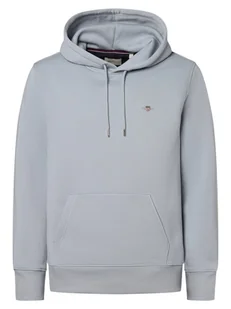 Gant Męska bluza z kapturem Mężczyźni Materiał dresowy szary jednolity, M - Bluzy męskie - miniaturka - grafika 1