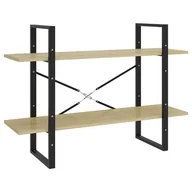 Regały - vidaXL 2-poziomowy regał na książki dąb sonoma 100x30x70 cm płyta 806470 - miniaturka - grafika 1