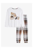 Piżamy dla dziewczynek - bonprix Piżama (2 części) biały - miniaturka - grafika 1