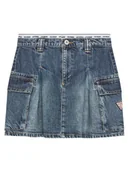 Spódnice - Guess Spódnica jeansowa J5RD07 D45E0 Niebieski Regular Fit - miniaturka - grafika 1