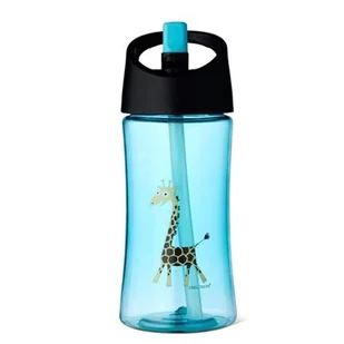 CARL OSCAR Carl Oscar Transparentny bidon ze słomką 350 ml Turquoise - Giraffe - Bidony dla dzieci - miniaturka - grafika 2