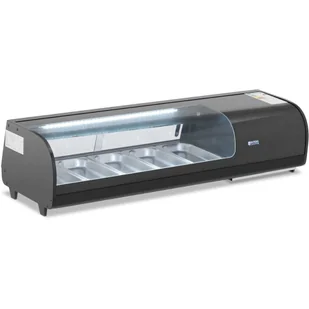 Witryna chłodnicza do sushi - 52 l - 5 x 1/3 GN - oświetlenie - Royal Catering RCKV-132/40-SH - Szafy i witryny chłodnicze - miniaturka - grafika 1
