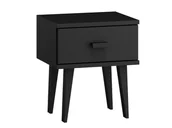 Szafki nocne - Szafka nocna skandynawska sosnowa Venuci czarny - miniaturka - grafika 1