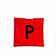 Worki na buty - Akson, Worek gimnastyczny szkolny z literą P, czerwony - miniaturka - grafika 1