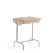 Meble do szkół i przedszkoli - Ławka szkolna 180, linoleum, biały/szary - miniaturka - grafika 1