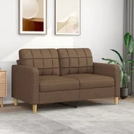Sofy i kanapy - vidaXL Sofa 2-osobowa, brązowa, 140 cm, tapicerowana tkaniną - miniaturka - grafika 1