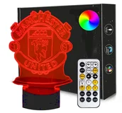 Wyposażenie pokoiku dziecięcego - Lampka nocna 3D LED MANCHESTER UNITED Piłka Nożna + PILOT RGB - miniaturka - grafika 1