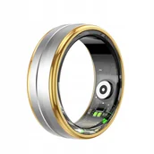 Smartband - Smartring Inteligentny pierścionek Tętno Kroki Silver&Gold r. 7 - miniaturka - grafika 1