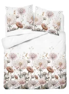 Pościel - Pościel satynowa 160x200 5482b beżowe kwiaty - miniaturka - grafika 1