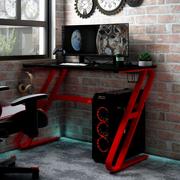 Biurka gamingowe - vidaXL Biurko  z nogami w kształcie ZZ czarno-czerwone 110x60x75 cm 325413 - miniaturka - grafika 1