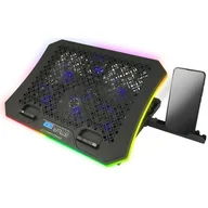 Torby na laptopy - Esperanza PODSTAWKA CHŁODZĄCA GAMING Z PODSTAWKĄ NA TELEFON RGB GALERNE EGC109 - miniaturka - grafika 1