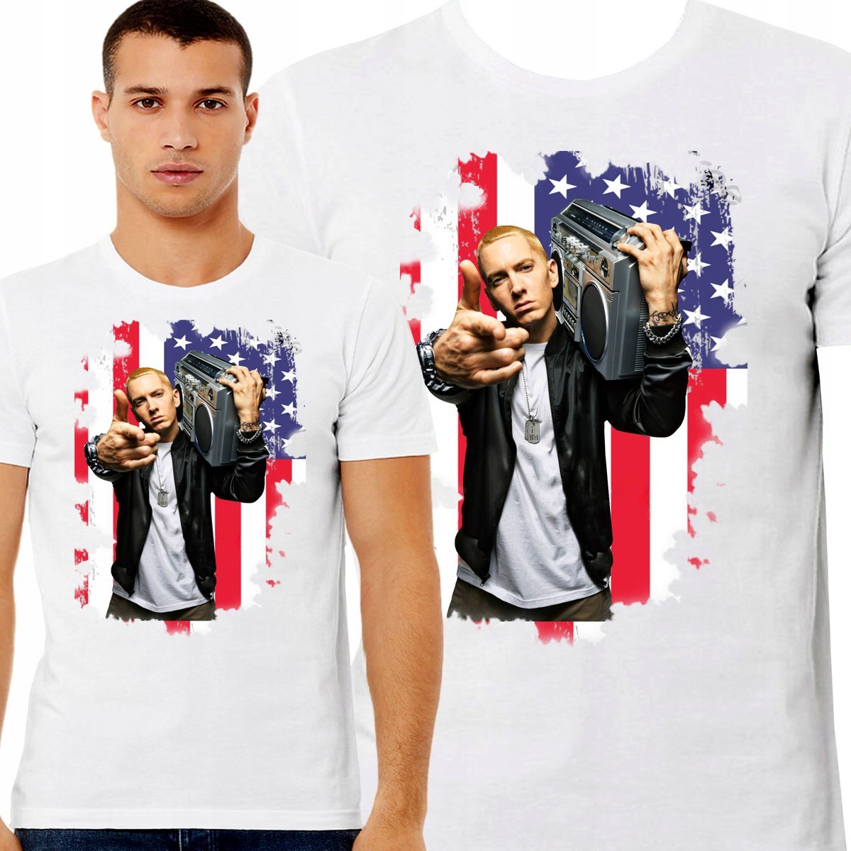 KOSZULKA MĘSKA EMINEM RAP HIP HOP SLIM SHADY USA PREMIUM L 3460
