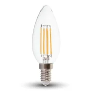 Żarówki LED - Żarówka LED V-TAC 4W Filament E14 Świeczka VT-1986 3000K 400lm - miniaturka - grafika 1