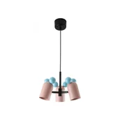 Lampy sufitowe - Jasnoniebiesko-różowa lampa wisząca z metalowym kloszem Mouse II – GTV - miniaturka - grafika 1