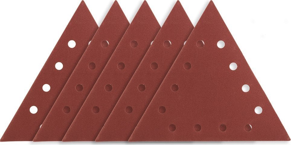 Graphite Papier ścierny na rzep K180, trójkątny z 12 otworami, 5szt do szlifierki 59G264