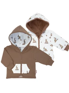 Chłopięca bluza dwustronna z kapturem brązowa Nicol,r.68 - Bluzy dla chłopców - miniaturka - grafika 1