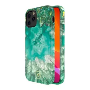 Kingxbar Agate Series eleganckie etui pokrowiec z nadrukiem agat iPhone 12 mini zielony - Etui i futerały do telefonów - miniaturka - grafika 2