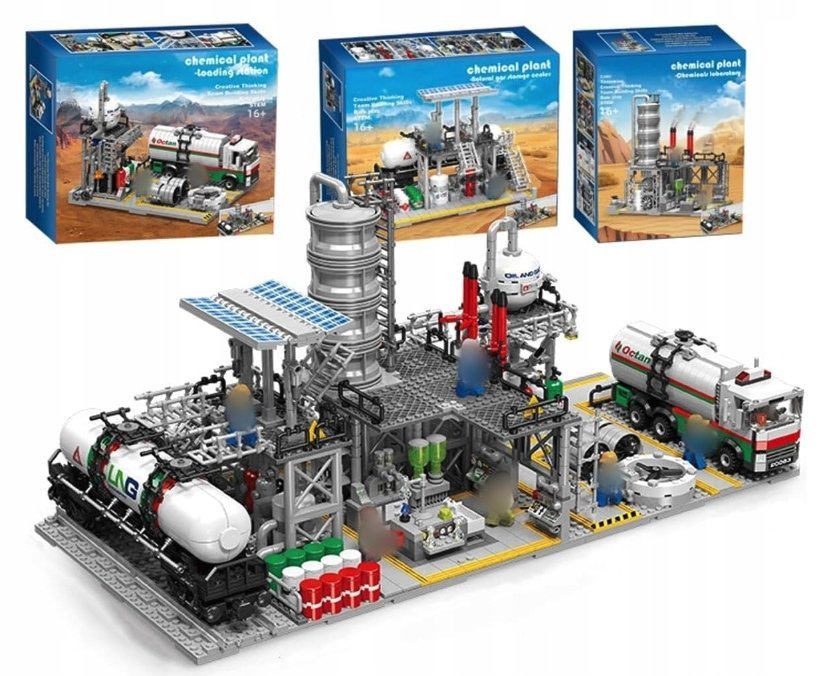 ZESTAW KLOCKÓW KONSTRUKCYJNYCH 3w1 FABRYKA CHEMICZNA 2142 KLOCKÓW