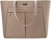 Torby i wózki na zakupy - Duża Torba Damska Pojemna Torba Shopper Łódka Ramię Wodoodporna A4 Beżowa - miniaturka - grafika 1