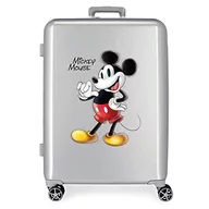 Walizki - Disney 100 Mickey Joyful Walizka Średniej walizki 48x70x26 cms Twarde mocowanie ABS Wbudowany 81L 2 kg 4 koła Podwójne Szary, Szary, Talla única, średnia walizka - miniaturka - grafika 1