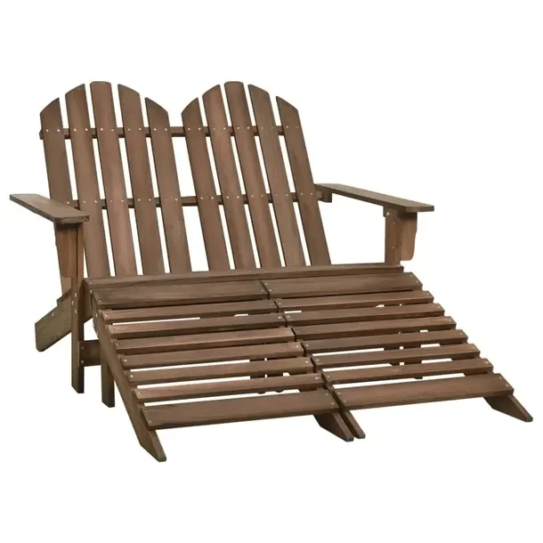 Krzesło ogrodowe Adirondack 2-osobowe brązowe 119,5 x 147,5 x 89,5 cm