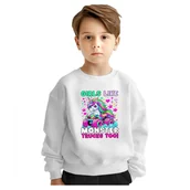 Bluzy dla dziewczynek - BLUZA DZIECIĘCA MONSTER TRUCK JEDNOROŻEC 122-128 DLA CHŁOPCA DZIEWCZYNKI - miniaturka - grafika 1