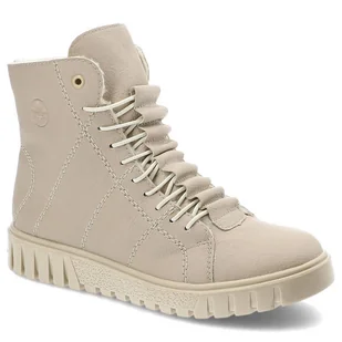 Beżowe Botki Rieker Ocieplane Damskie Obuwie - Botki damskie - miniaturka - grafika 1