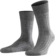 Skarpetki męskie - Skarpety męskie FALKE - dywan w bucie, wełna merino, gładkie szare 45-46 - miniaturka - grafika 1