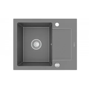 Mexen Enzo zlewozmywak granitowy 1-komorowy z krótkim ociekaczem 576 x 465 mm, szary - 6506571005-71 - Zlewozmywaki - miniaturka - grafika 1