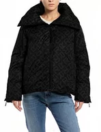 Kurtki damskie - Replay Damska kurtka o luźnym kroju, 020 czarny/czarny, XL - miniaturka - grafika 1