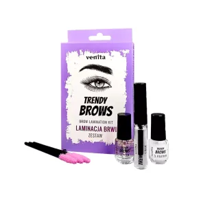 VENITA_SET Trends zestaw do laminacji brwi szczoteczka 3szt. + klej + farbka + utrwalacz - Kredki do oczu - miniaturka - grafika 1