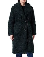 Płaszcze damskie - Mexx Damski płaszcz ze sztucznego futra, ciemnozielony, L - miniaturka - grafika 1