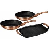 Zestawy garnków i patelni - Berlinger Haus Patelnia Zestaw 3 częściowy różowo złoty Collection BH/1669 BH/1669 - miniaturka - grafika 1